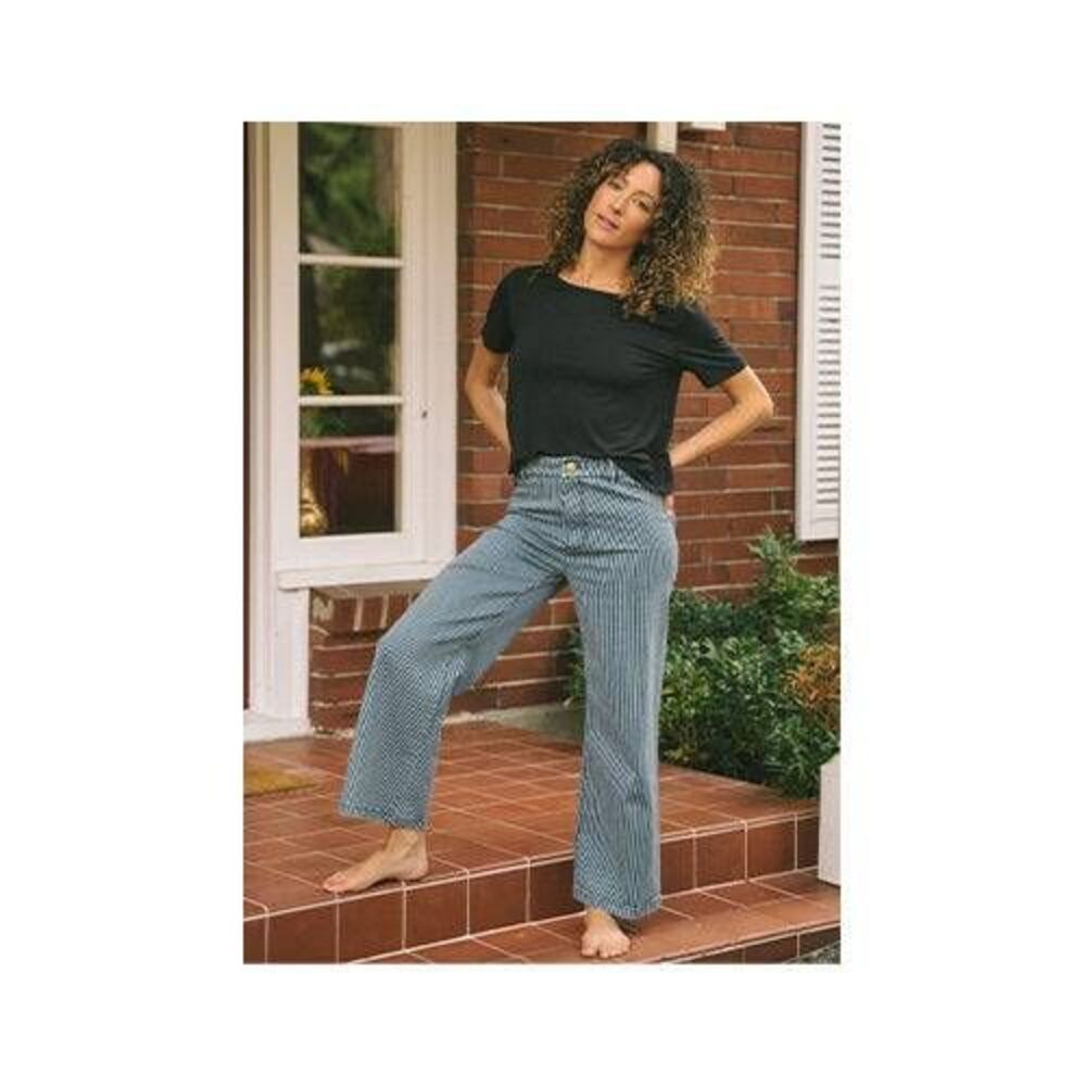 Jackson Rowe Women's Peggy Pants Indigo Stripe NWT
